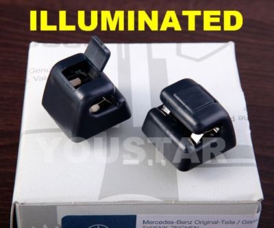 Sun Visor Bracket Clip BLUE 2xS for Mercedes Benz W124 W126 W123 W201 190E NEW