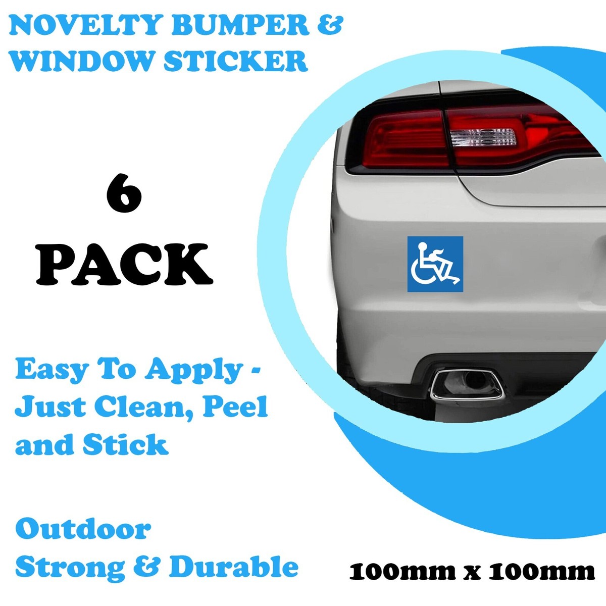 Funny Car Sticker – "Not Really Disabled Just A C#NT" – Glossy Decal For Window/Windscreen (LUMEAN LTD)