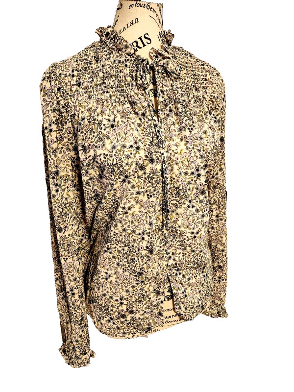 BREE PEOPLE floral polyester blouse- size M - long sleeve