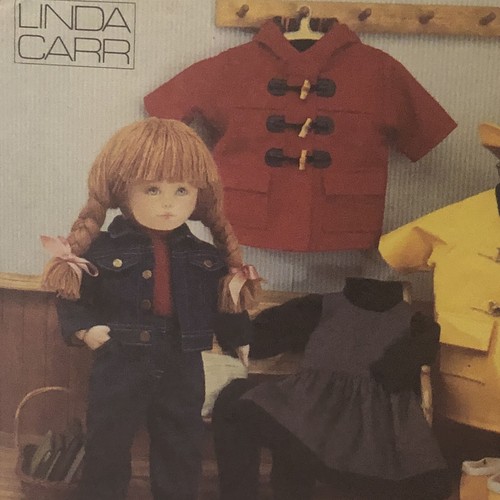 Vintage Vogue Craft Pattern 18" Doll Lot Of TWO Coats Camping Linda Carr Uncut - Picture 3 of 7