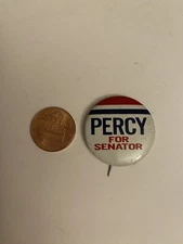 Vintage Percy For Senator Political Pin Back Button P1