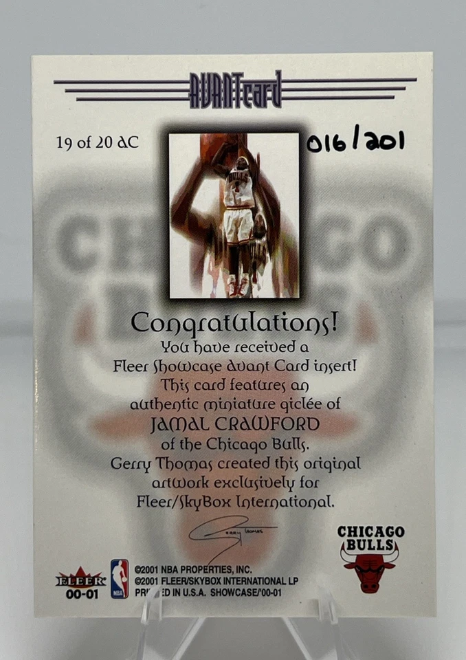 JAMAL CRAWFORD AVANTCARD /201 2000-01 FLEER SHOWCASE AVANT CARD #19 #16/201 SSP - Image 2 of 3