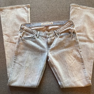 Hollister California Y2K Low Rise Stretch Jeans Sz 7 Light Wash Blue Denim 2000s