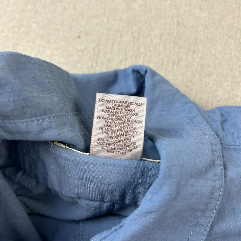 Eastern Mountain Sports Shirt Womens Large Blue Nylon Long Sleeves Button Up EMS - Image 4 of 4