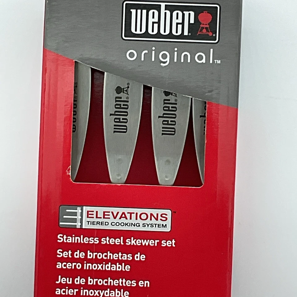Weber Original Stainless Steel Skewer Set/Elevations Tiered System- 4 Pack - NOS - Image 4 of 4