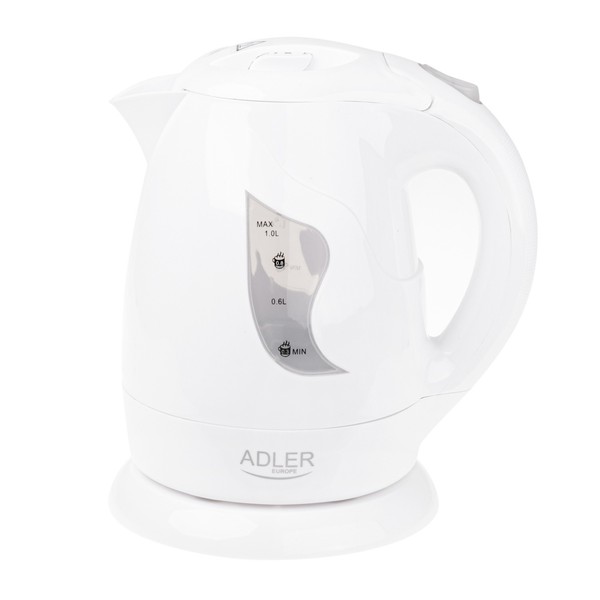 Adler AD 08 Wasserkocher 850 W - 1 L, 360° Drehbar, Weiß-image