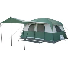 10 Person Camping Tent with Porch,Water Resistant,Big Family Cabin Tent with ...