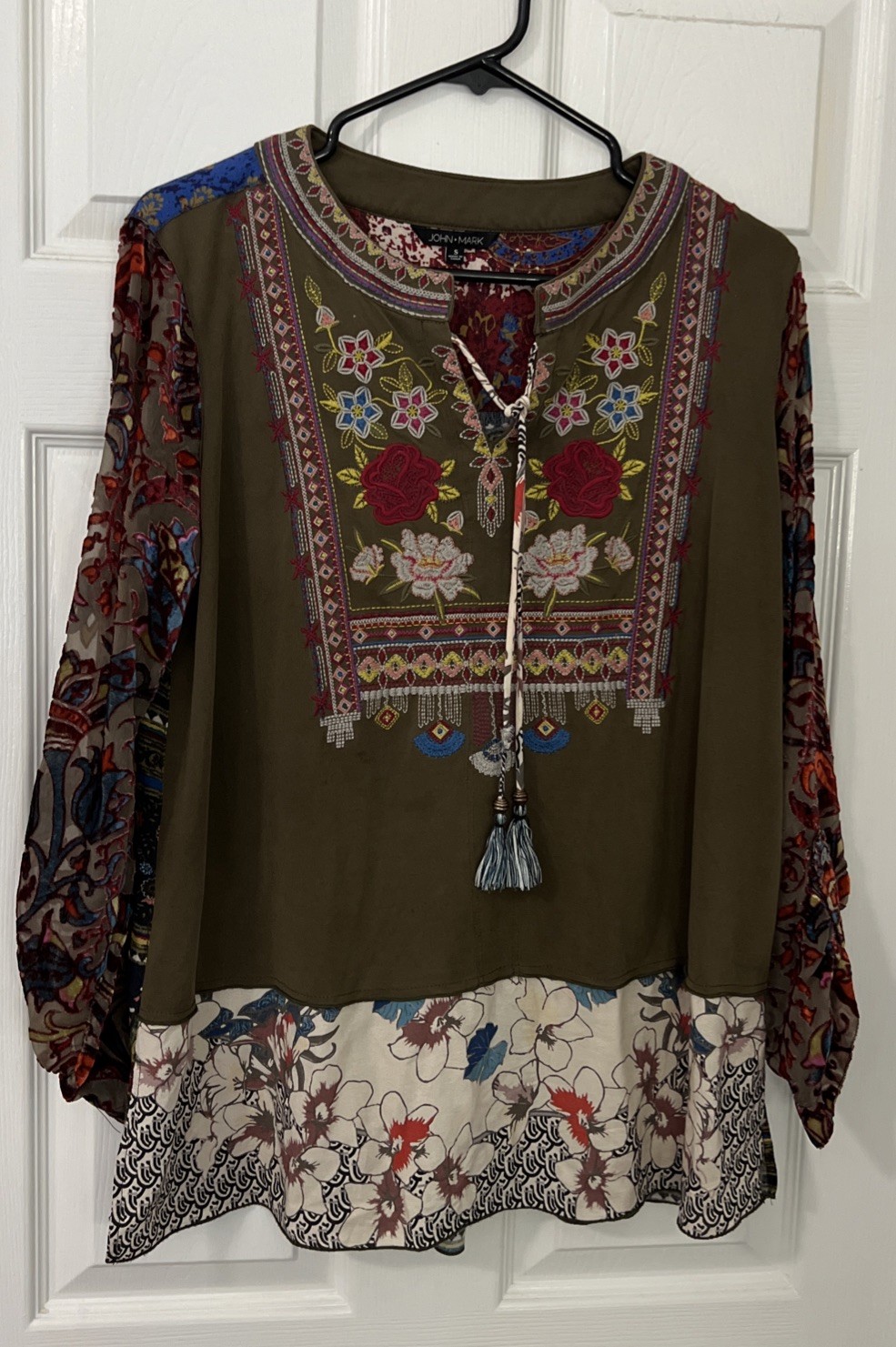 John Mark Embroidered Multi Colored Multi Pattern… - image 1