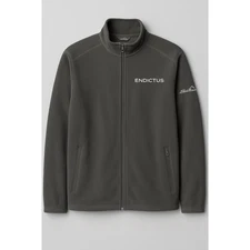 Eddie Bauer Endictus Corp Logo Gray Full Zip Fleece Jacket Men's XL Trail Casual