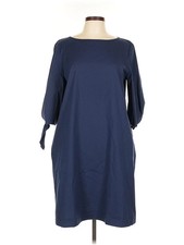Lafayette 148 New York Women Blue Casual Dress L