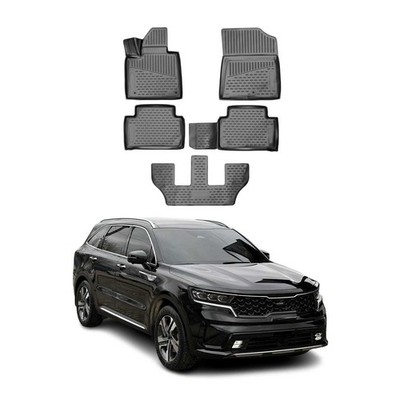 OMAC Floor Mats Liner for Kia Sorento 2021-2026 Black TPE All-Weather 5Pcs