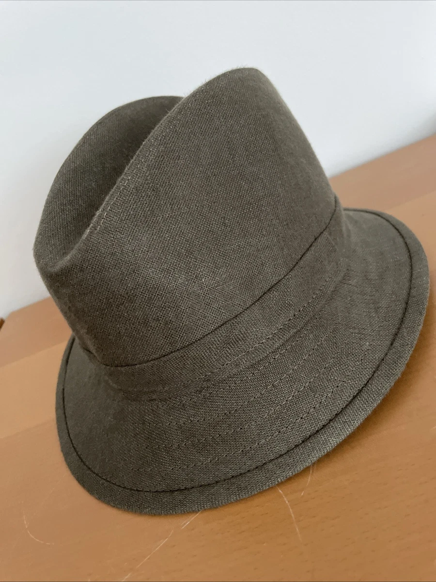Sombrero Doogan Donegal Tweet 100% lino irlandés talla S Classic Trilby lino gris verde