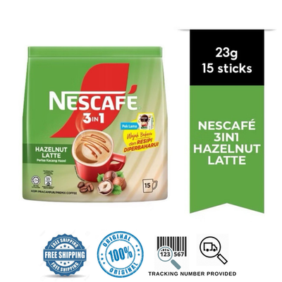 NESCAFE Latte Premium Instant Coffee Hazelnut Flavor 3 in 1 (23g x