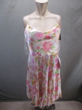 NWT City Studios Size 11-12 Womens Floral Cowlneck Zip Cami Pleated Dress 877
