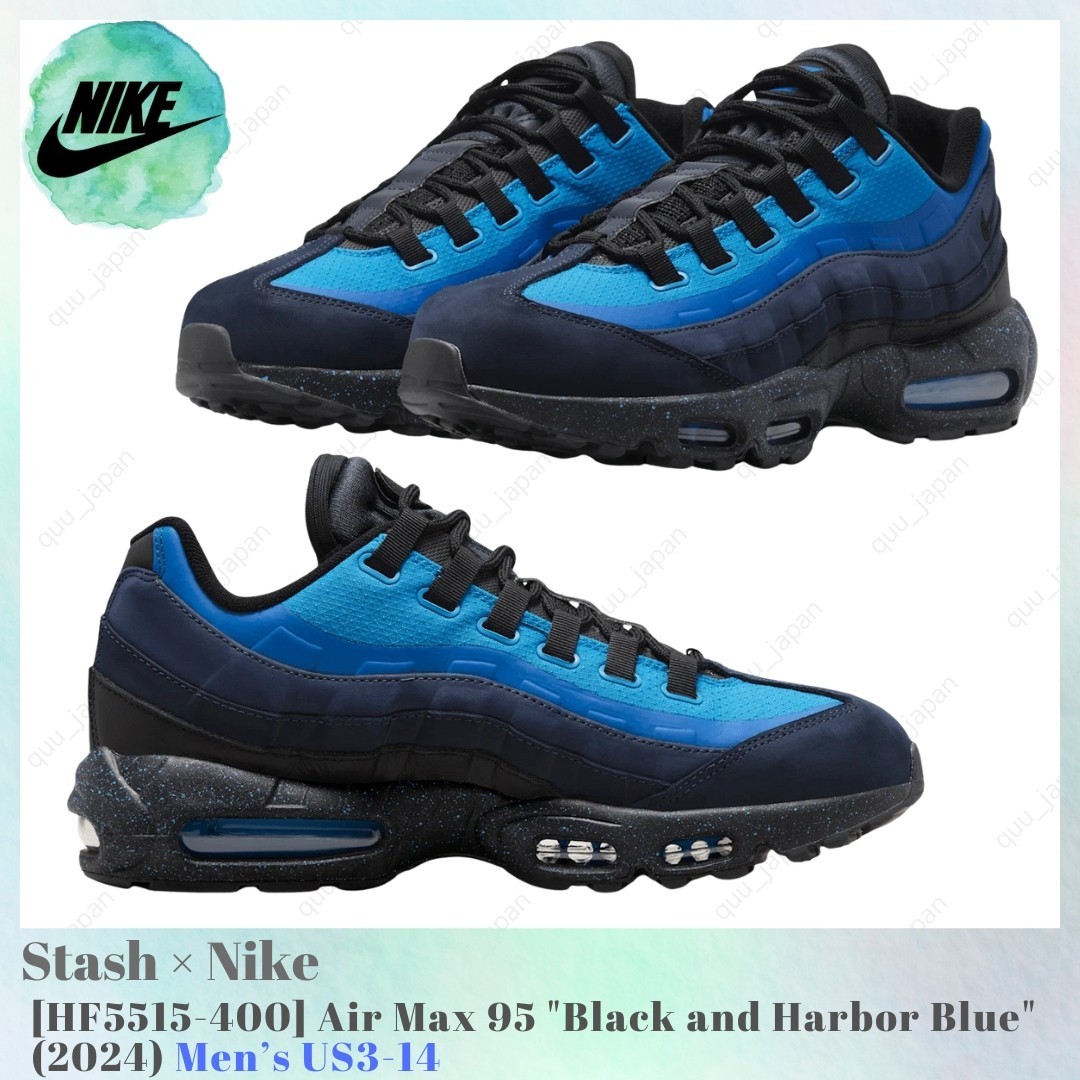 Stash × Nike Air Max 95 Black and Harbor Blue 2024 HF5515-400