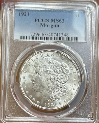 1921 Morgan Silver Dollar PCGS MS63 $1 Bright Coin!