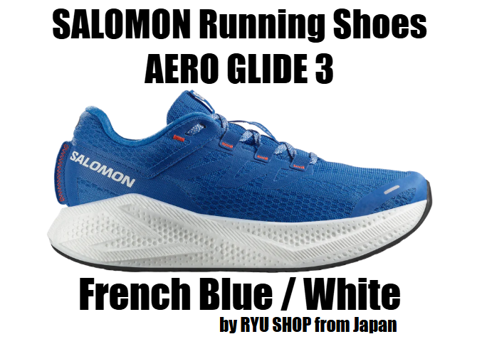 Salomon Aero Glide 3 Running Shoes in French Blue White Cherry Tomato