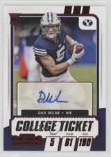 2021 Panini Contenders Draft Picks College Game Ticket Red Dax Milne Auto qf8