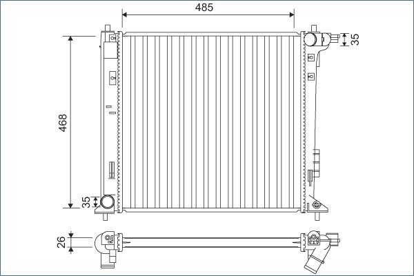Valeo KüHler, MotorküHlung 701140 FüR Hyundai KIA-image