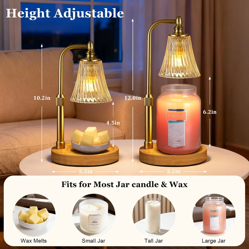 Lámpara Calentador de Velas con Temporizador Regulable,Regalos de Cumpleaños para Mujer Mamá Hermana,Ad... Foto 2 de 4