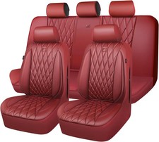 Piping Luxury Faux Leather Seat Covers Full Set Premium Delux Anti-slip Waterpr Piping Luxury Faux Leather Seat Covers Full Set Premium Delux Anti-slip Waterpr