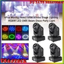 4Pcs Moving Head 8Gobo Stage Lighting RGBW LED DMX Beam Disco Party Light 