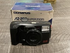 1989 Olympus AZ-200 Superzoom 35mm Film Camera Black Point Shoot