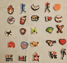 Lot of 25 Croc Charms Jibbitz for Baseball Mom Fans MLB