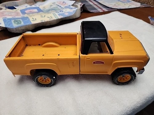 Vintage Orange/Black Tonka Pickup Truck Nice #11060 Frame Pressed Steel complete