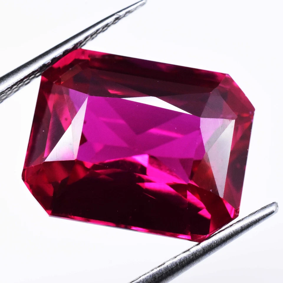 FLAWLESS 9.65 Ct Natural Princess Cut RED-PINK Ruby CERTIFIED Loose Gemstone - Image 4 of 4