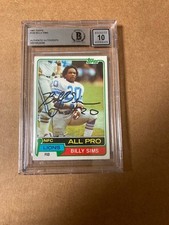 Billy Sims Signed 1981 Topps Rookie Card BAS Auto Grade 10. rookie card picture
