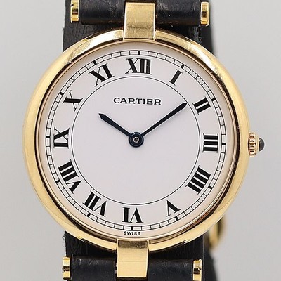 Cartier Vendome Louis 18K YG Quartz Watch White Dial Deadstock Grade