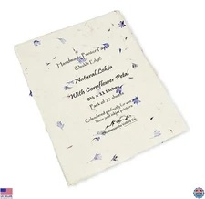 Handmade Lokta Printer Paper - 25 Sheets 8.5x11 Inch Cornflower Blue Deckle Edge