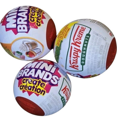 Mini Brands Krispy Kreme Create Christmas Lot of 3 Blind Ball Capsules BRAND NEW