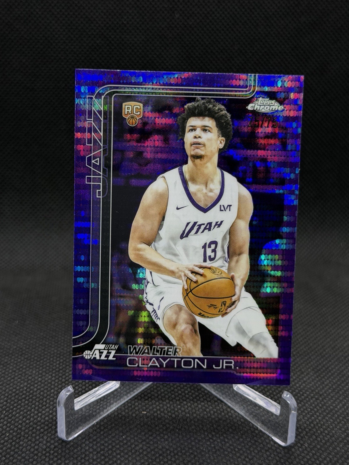 Walter Clayton Jr 2025-26 Topps Chrome Basketball Purple Pulsar 75/75 Jazz #268