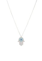 925 Sterling Silber Hamsa Hand Mit BöSem Blick AnhäNger Halskette Hamza Geschenk