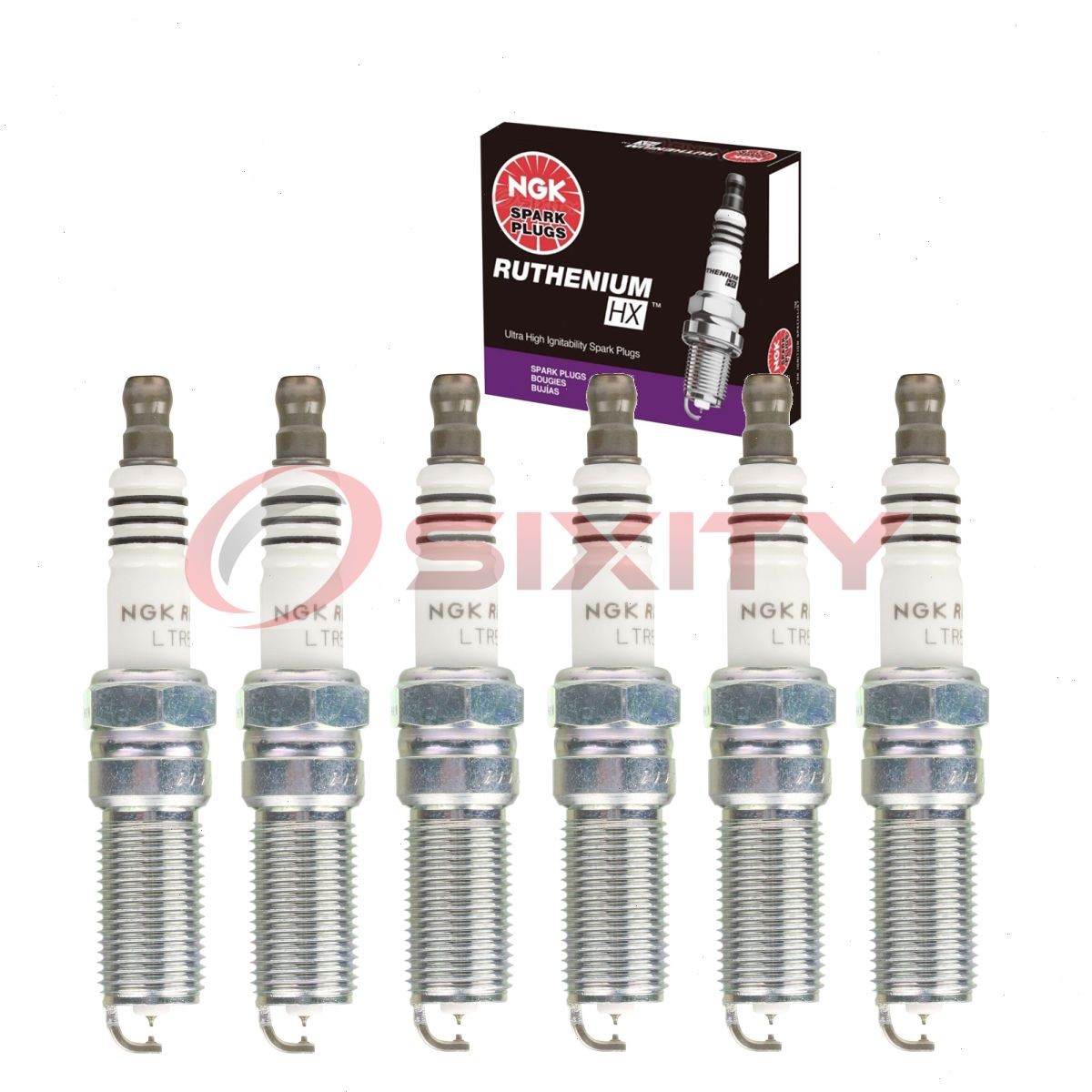 6 pc NGK Ruthenium HX Spark Plugs for 2018-2020 GMC Savana 3500 4.3L V6 in