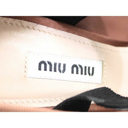 miu miu ballerina toe satin pumps elegant brow Unused New Mint Item Auth JAPAN - Picture 6 of 6