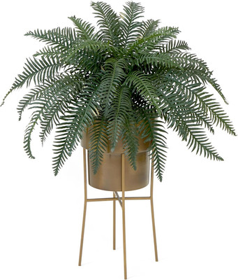 34'' Artificial River Fern Plant in Metal Planter Stand - DIY Kit