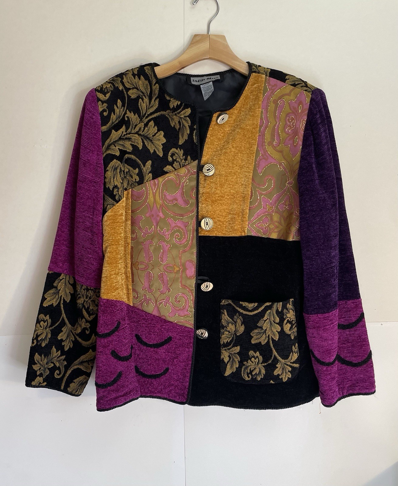 Vintage Purple Tapestry Patchwork Boho Jacket Vel… - image 9
