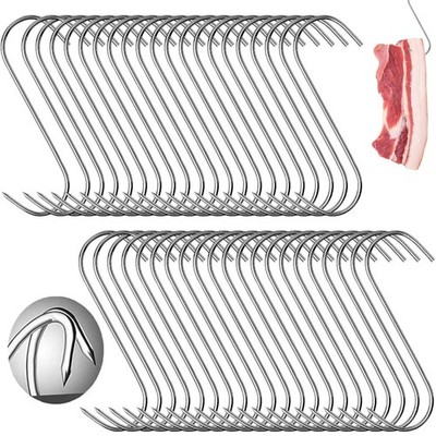 20-100x Fleischhaken S Haken,Fleischerhaken,Fleischerhaken Edelstahl,Räucherhak
