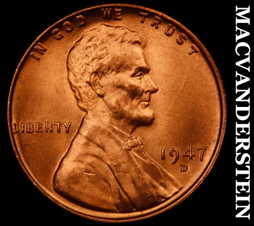 1947-D Lincoln Wheat Cent- Choice Gem Brilliant Uncirculated Luster #J145