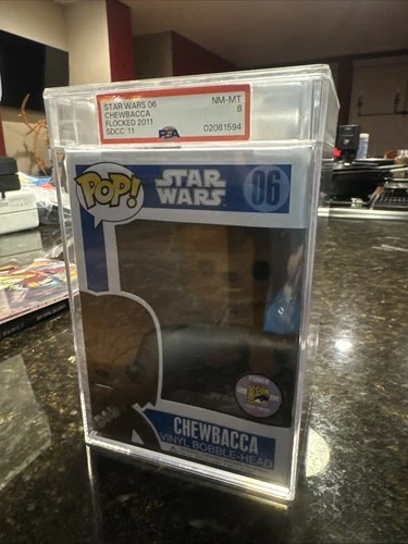 Funko Pop Star Wars Chewbacca #06 Flocked SDCC 2011 Exclusive 480 PCS Psa 8.0