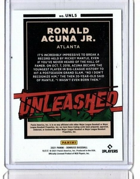 2021 Panini Donruss Ronald Acuna Jr Unleashed Parallel #UNL5