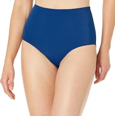 NWT  Amazon Essentials Sz XXL Women's High Waist Blue Swim Bottoms   NEW 