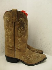Smoky Mountain Cowboy Brown Youth Boots Style 3754Y Embroidered Design Sz 5 R