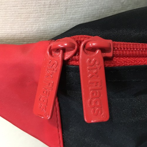 Vintage 90s 1995 Six Flags on Track Theme Park Nylon Fanny Pack Adjustable - Picture 3 of 12