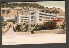 UPU post card V B Cumbo Gibraltar Military Hospital from Northwest