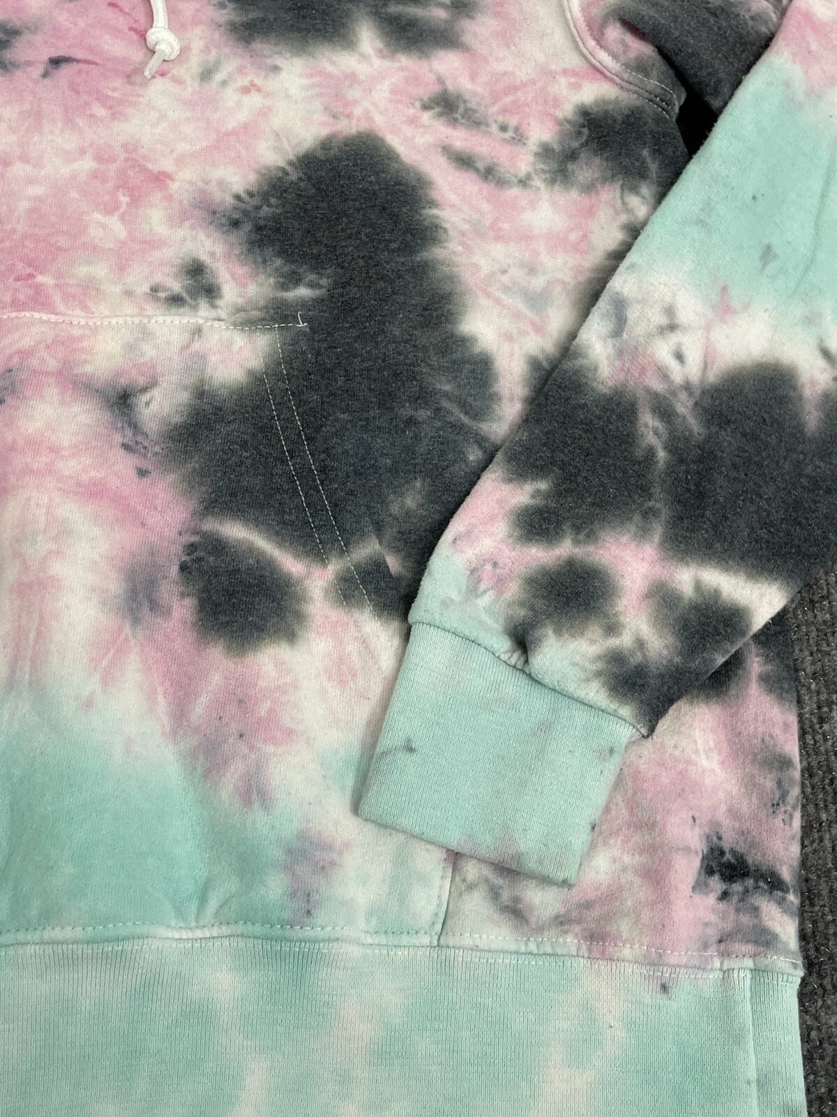 VETEMENTS Artist Union Abbigliamento Felpa con Cappuccio Donna Piccola Tie Dye Splash Color Block N159