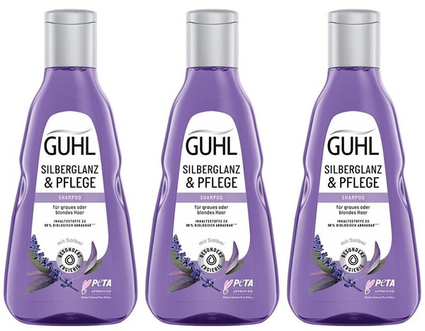 Guhl Silberglanz & Pflege Shampoo Mit Salbei FüR Graues & Blondes Haar 3X 250Ml-image